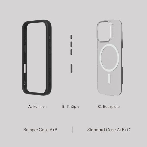 Ochranný kryt RhinoShield Mod NX MagSafe pre iPhone 16 Pro Max, modulárny, platinovo sivý, odolný voči pádu z výšky 3,5 m