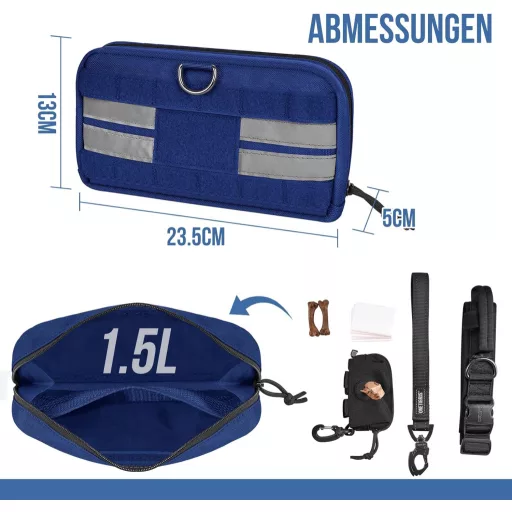 OneTigris Taktička Torba za Pse 2kom Molle Sustav Plava 23,5x13x5cm