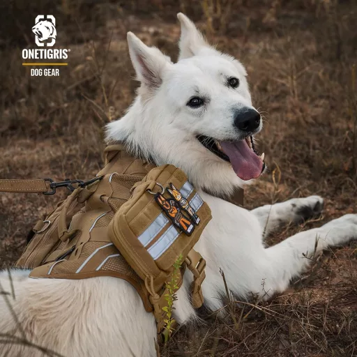 OneTigris Kutyatáska Szett - 2 db Kék Élelmiszer Tartó Táska MOLLE Rendszerrel, Taktikai Hámokhoz, Kültéri Kiképzéshez (23,5x13x5 cm)