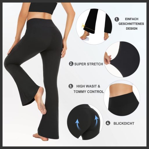 Pantaloni de Yoga ACTINPUT pentru Femei - Leggings Evazați pentru Antrenament - Pantaloni Sport Bootcut Opaci pentru Fitness și Dans