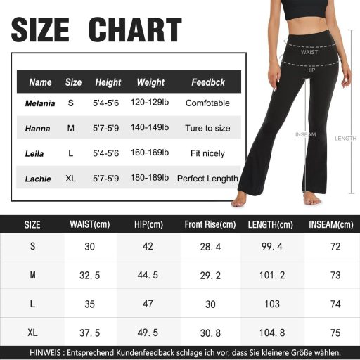 Pantaloni de Yoga ACTINPUT pentru Femei - Leggings Evazați pentru Antrenament - Pantaloni Sport Bootcut Opaci pentru Fitness și Dans