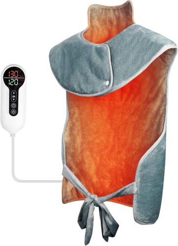 Koonie Elektromos Melegítőpárna Hátra, Vállra és Nyakra - 60x100 cm, 6 Hőfokozat, Időzítő, Puha Korallgyapjú, Szabadkezes Használat