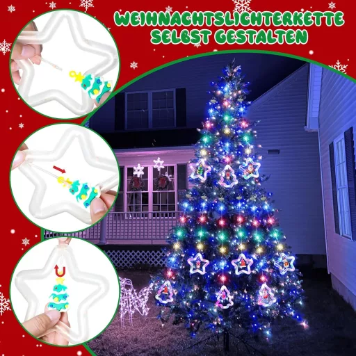 SOARFLY Vianočná okenná dekorácia svetelná clona - 120 LED farebné osvetlenie, 8 režimov, s diaľkovým ovládaním, 3m, vonkajšia-vnútorná dekorácia