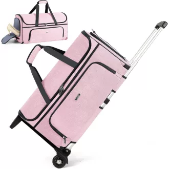   Lekespring Gurulós Ruhatáska 47L Cipőtartóval, Konvertálható Utazótáska Rózsaszín