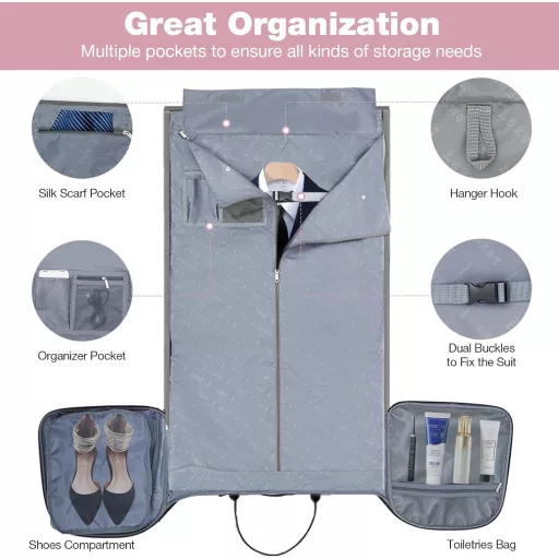 Lekespring Gurulós Ruhatáska 47L Cipőtartóval, Konvertálható Utazótáska Rózsaszín