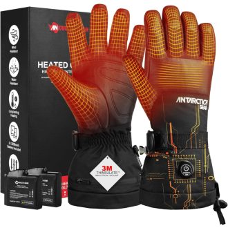   ANTARCTICA GEAR Fűthető Kesztyű 3200 mAh Akkumulátorral - Vízálló Téli Kesztyű Síeléshez, Motorozáshoz, Túrázáshoz - Unisex XL Méret Fekete