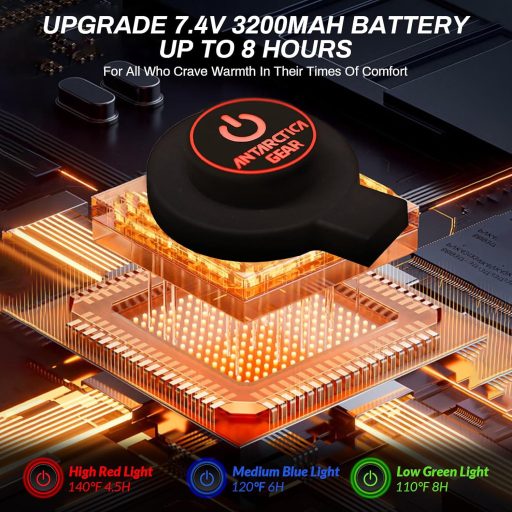 ANTARCTICA GEAR Fűthető Kesztyű 3200 mAh Akkumulátorral - Vízálló Téli Kesztyű Síeléshez, Motorozáshoz, Túrázáshoz - Unisex XL Méret Fekete