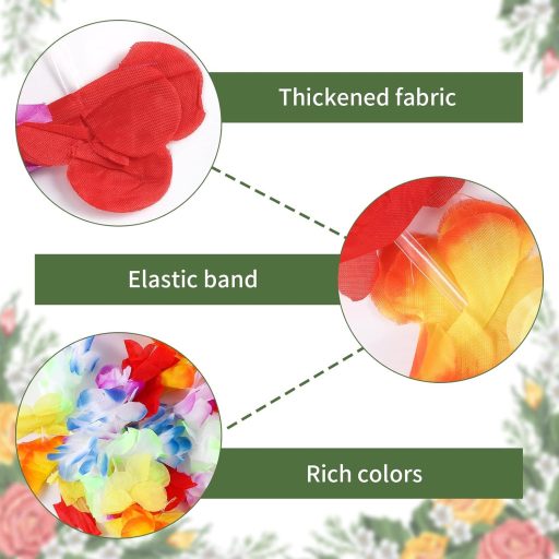 Yzpklhw 12 db Hawaii virágfüzér szett, színes lánc nyaklánc luau party dekorációhoz