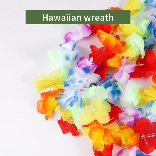Yzpklhw 12 db Hawaii virágfüzér szett, színes lánc nyaklánc luau party dekorációhoz