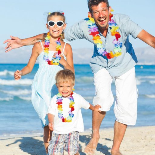 Yzpklhw 12 db Hawaii virágfüzér szett, színes lánc nyaklánc luau party dekorációhoz