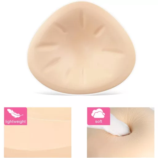 ONEFENG Szilikon Mellprotézis Háromszög Alakú Könnyű Melltartó Betét - C Cup, Beige