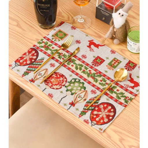 SUVEK 6 darabos karácsonyi tányéralátét szett 33x45cm mosható hőálló