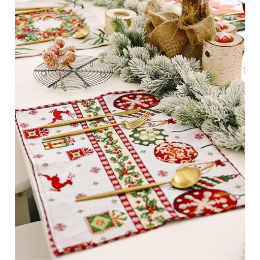 SUVEK 6 darabos karácsonyi tányéralátét szett 33x45cm mosható hőálló