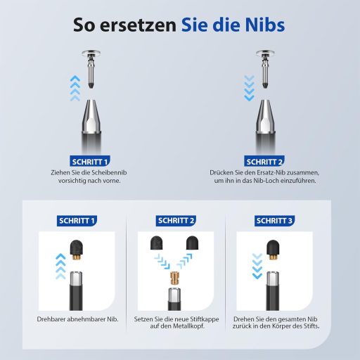 Stilou universal pentru tabletă Zcitek cu vârf dublu – Magnetic, fără încărcare, iOS Android