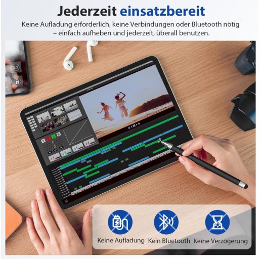 Stilou universal pentru tabletă Zcitek cu vârf dublu – Magnetic, fără încărcare, iOS Android