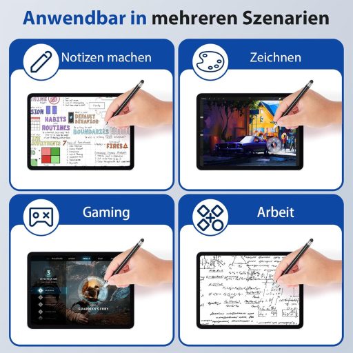 Stilou universal pentru tabletă Zcitek cu vârf dublu – Magnetic, fără încărcare, iOS Android