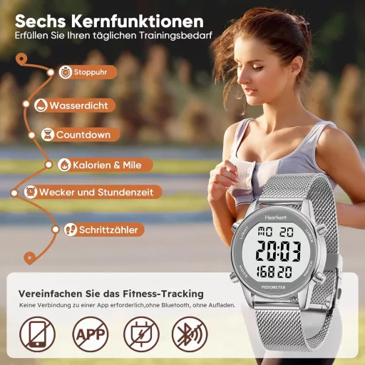 Hearkent vízálló lépésszámláló óra, fitness tracker, kalóriaszámláló sportuhr