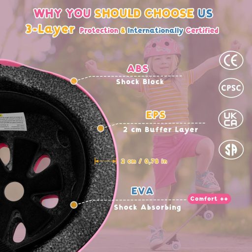 Cască de bicicletă pentru copii și tineret LeapBeast, mărimea S, mărime ajustabilă, MTB, trotinetă, roz