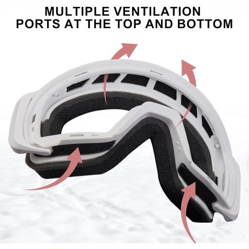 Ochelari de schi CARFIA, cu oglindă, roz, cu protecție UV, pentru fete.