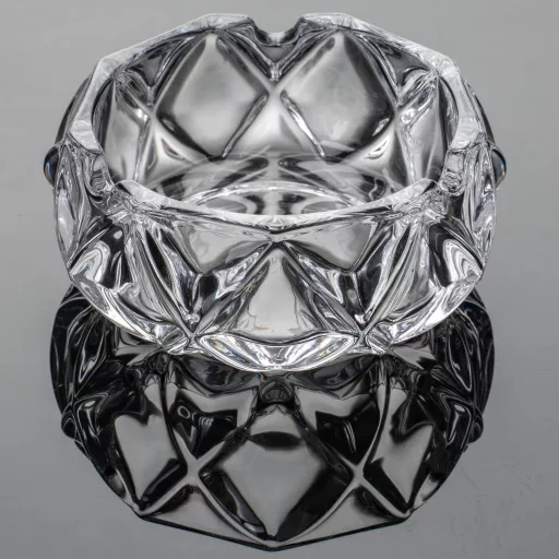 Cystone 2 buc. Scrumieră de sticlă, țigări, trabucuri, decorativă, cristal gros