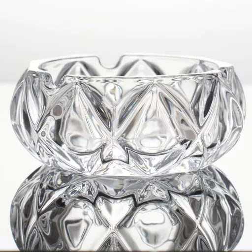 Cystone 2 buc. Scrumieră de sticlă, țigări, trabucuri, decorativă, cristal gros