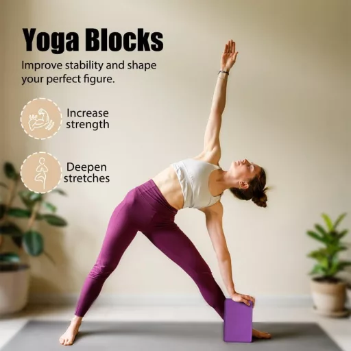 flintronic Yoga Blokk 2 db Magas Sűrűségű EVA Hab Pilates Meditáció