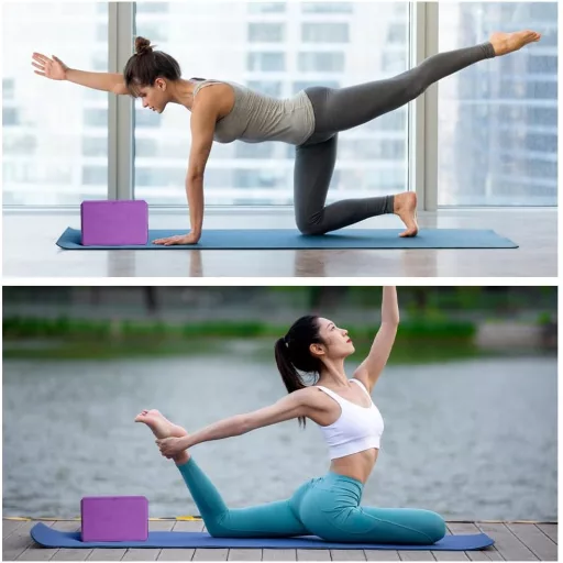 flintronic Yoga Blokk 2 db Magas Sűrűségű EVA Hab Pilates Meditáció