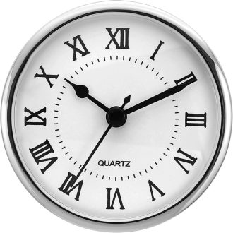   PATIKIL 90mm Csendes Kvarcóra Római Számokkal Ezüst-Fehér Asztali Óra
