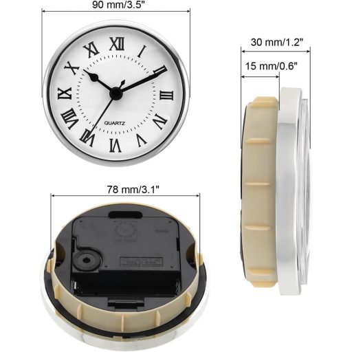 PATIKIL 90mm Csendes Kvarcóra Római Számokkal Ezüst-Fehér Asztali Óra