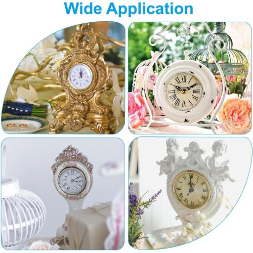 PATIKIL 90mm Csendes Kvarcóra Római Számokkal Ezüst-Fehér Asztali Óra