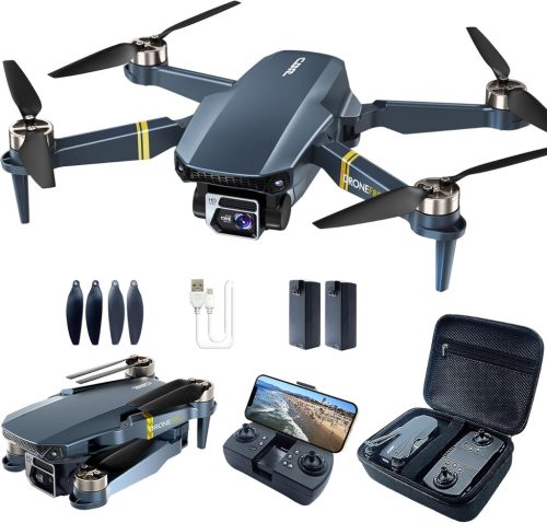 Dronă pliabilă CHUBORY F89 cu motor fără perii - Peste 40 de minute de zbor, cameră 4K HD, unghi de vizualizare 120°, mod urmărire, 2 baterii, geantă de transport