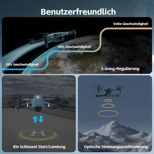 Dronă pliabilă CHUBORY F89 cu motor fără perii - Peste 40 de minute de zbor, cameră 4K HD, unghi de vizualizare 120°, mod urmărire, 2 baterii, geantă de transport