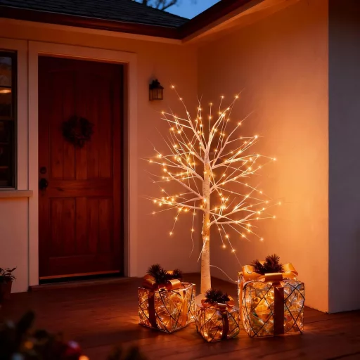 CCLIFE LED Fényfák Beltéri Kültéri Meleg Fehér 120cm 150 LED IP44