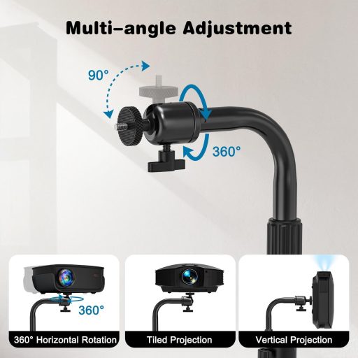Stativ proiector Jubor 80-120cm Înălțime Ajustabilă Rotire 360° Suport de Tavan