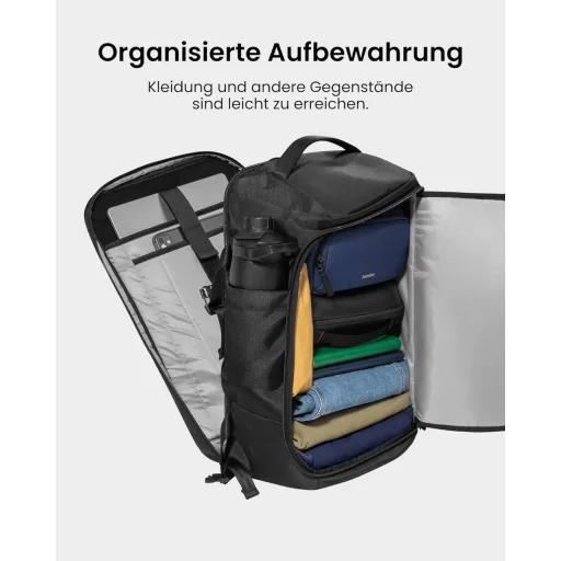 tomtoc 38L utazási hátizsák TSA zárral, 15,6-17,3" laptop, fedélzeti poggyász