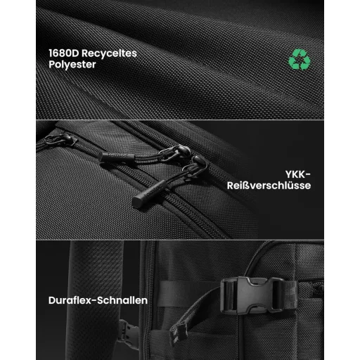 tomtoc 38L utazási hátizsák TSA zárral, 15,6-17,3" laptop, fedélzeti poggyász