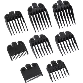   Set 8 capete de tuns NCOALE pentru mașină de tuns, set piepteni ghidători 1,5-25 mm negru