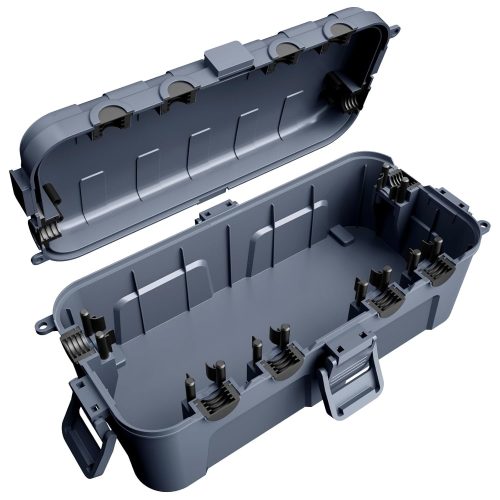 RESTMO Cutie de Cabluri Medie, Impermeabilă, pentru Exterior - Protecție IP54 pentru Prelungitoare, Distribuitoare - 29x13,2x10 cm Gri