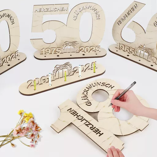 Seutgjie Carte de oaspeți decorativă pentru majorat, cu lumini LED - Album de amintiri din lemn pentru cadouri în bani, cu ani cuprinși între 2007-2025