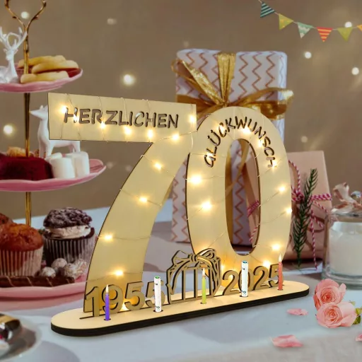 Seutgjie Dekoratív 70. Születésnapi Fa Vendégkönyv LED Fényekkel - Egyedi Ajándék Férfiaknak és Nőknek - Évfordulós Asztali Dekoráció

AI: I