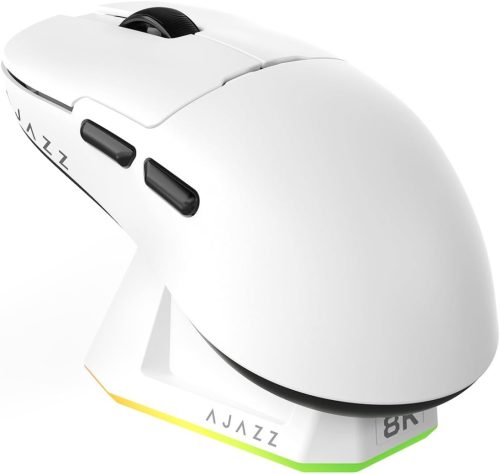 AJAZZ AJ159PRO Gaming Egér PAW3395 Szenzorral, Mágneses Töltővel, Vezeték Nélküli, Ergonomikus, 26K DPI, 8K Válaszidő, 400 mAh Akkumulátor, 