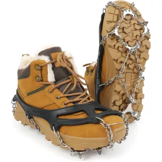   Bingyouth Jégcsipesz Hegyi Cipőhöz, Rozsdamentes Csúszásmentes Tüskés Cipőtalp Női Férfi Túrázáshoz L-es méret