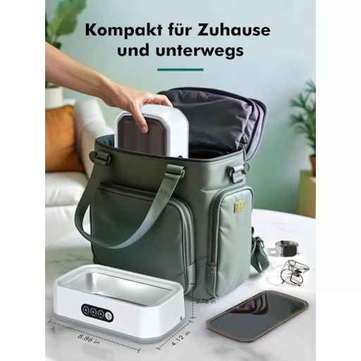 Singphere Ultrahangos Tisztító 650ml, 48 kHz, Szemüveg Ékszer Fogsor Tisztításhoz