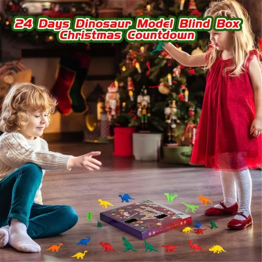 Calendar de Advent cu Dinozauri Douthfolle 2025 - Cadou de Crăciun cu 24 de Zile pentru Băieți de 3-8 Ani