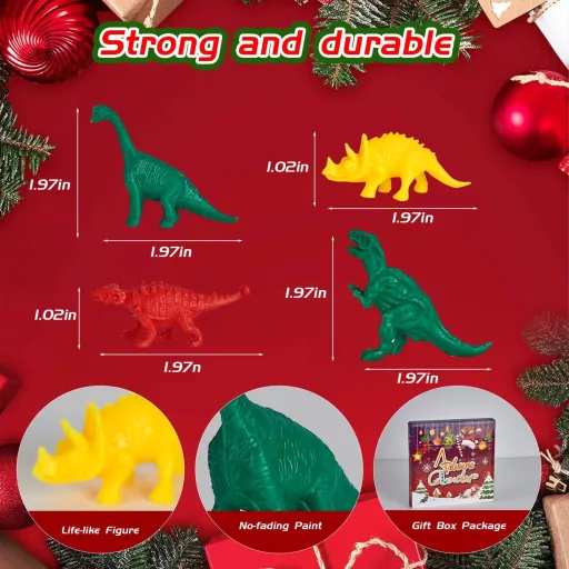 Calendar de Advent cu Dinozauri Douthfolle 2025 - Cadou de Crăciun cu 24 de Zile pentru Băieți de 3-8 Ani