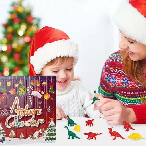 Calendar de Advent cu Dinozauri Douthfolle 2025 - Cadou de Crăciun cu 24 de Zile pentru Băieți de 3-8 Ani