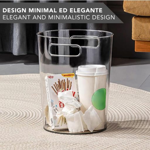 Coș de gunoi transparent IPEA 22x19 cm - Coș de hârtie pentru birou și acasă