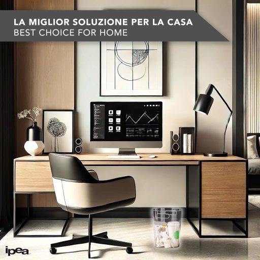 Coș de gunoi transparent IPEA 22x19 cm - Coș de hârtie pentru birou și acasă