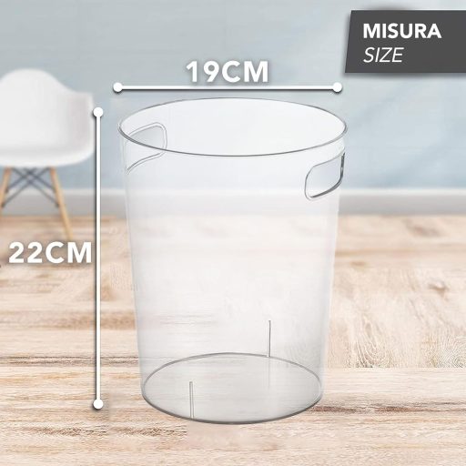 Coș de gunoi transparent IPEA 22x19 cm - Coș de hârtie pentru birou și acasă