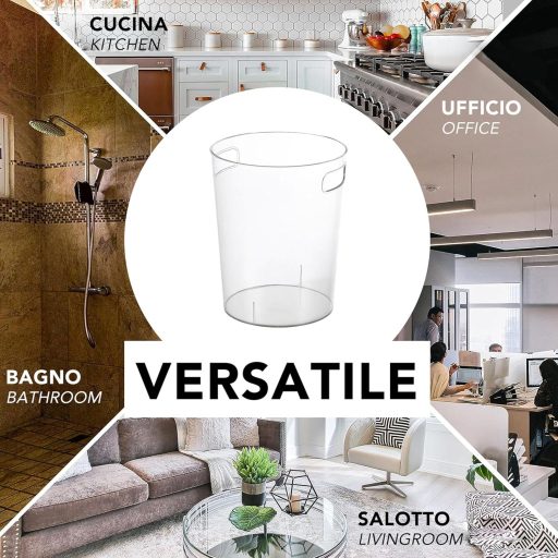 Coș de gunoi transparent IPEA 22x19 cm - Coș de hârtie pentru birou și acasă